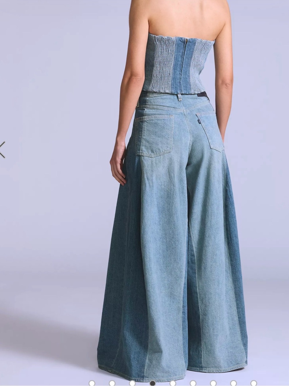 NWT Rare Levi's Premium Blue Tab Roper Extra Wide Leg Patchwork Jeans - Size 32 - Picture 14 of 14